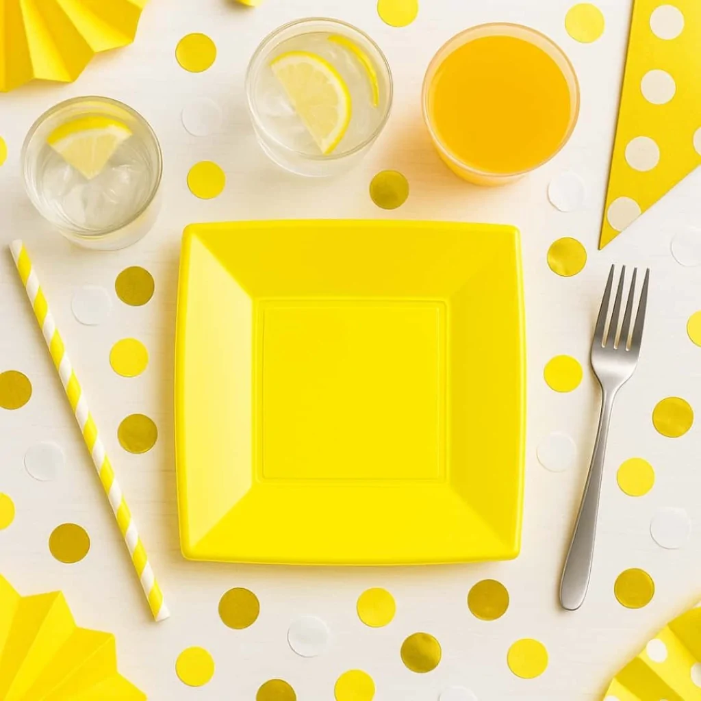 Piatti Dessert Nice Giallo Limone 18x18 cm 6pz GOLD PLAST