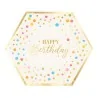 Piatti Piani Esagonali Happy Birthday 27x23 cm 8pz GIVI ITALIA