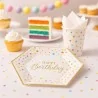 Piatti Piani Esagonali Happy Birthday 27x23 cm 8pz GIVI ITALIA