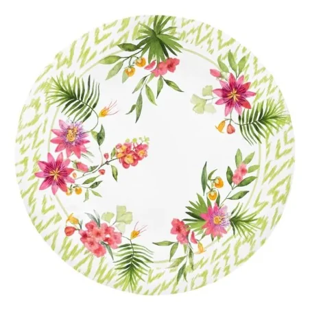 Piatti Piani Passion Flowers Verdi 27 cm 8pz GIVI ITALIA