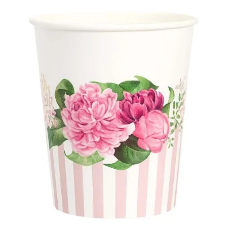 Bicchieri con Cover Floral Pink Rosa 250 cc 8pz GIVI ITALIA
