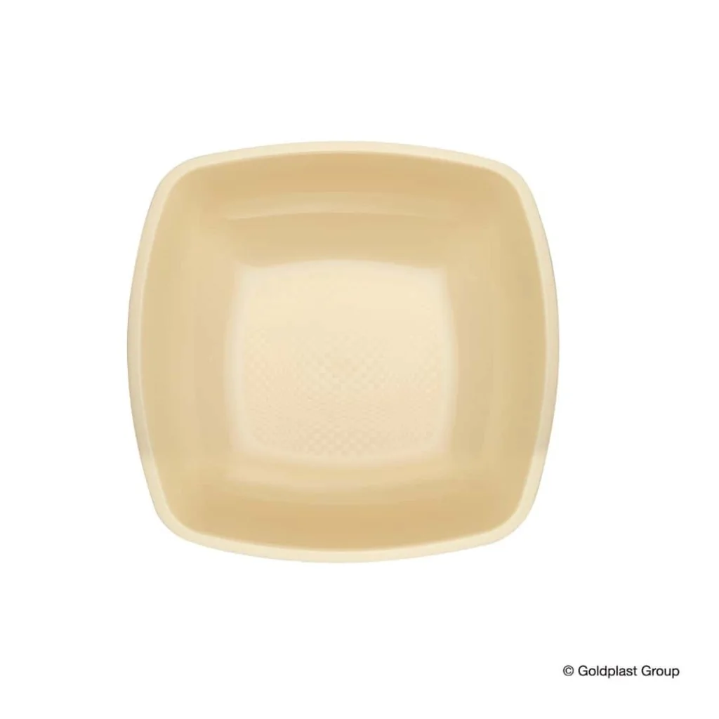 Piatti Fondi Square Champagne 18x18 cm 15pz GOLD PLAST