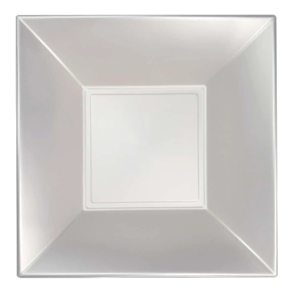 Piatti Fondi Quadrati Bianco Perlè 18x18 cm 15 pz GOLD PLAST