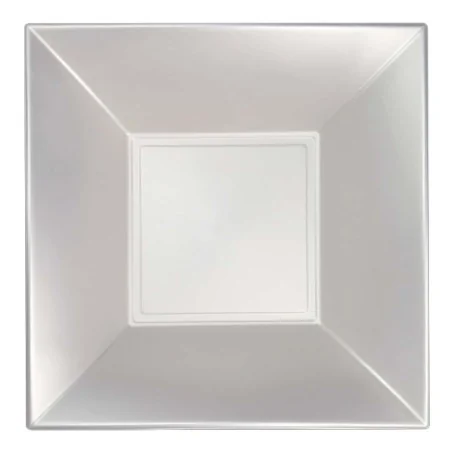 Piatti Fondi Quadrati Bianco Perlè 18x18 cm 15 pz GOLD PLAST