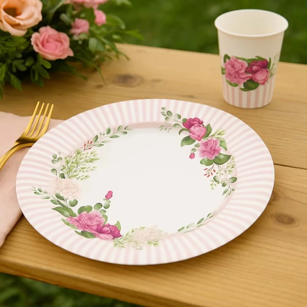 Piatti Piani Floral Pink Rosa 27 cm 8pz GIVI ITALIA