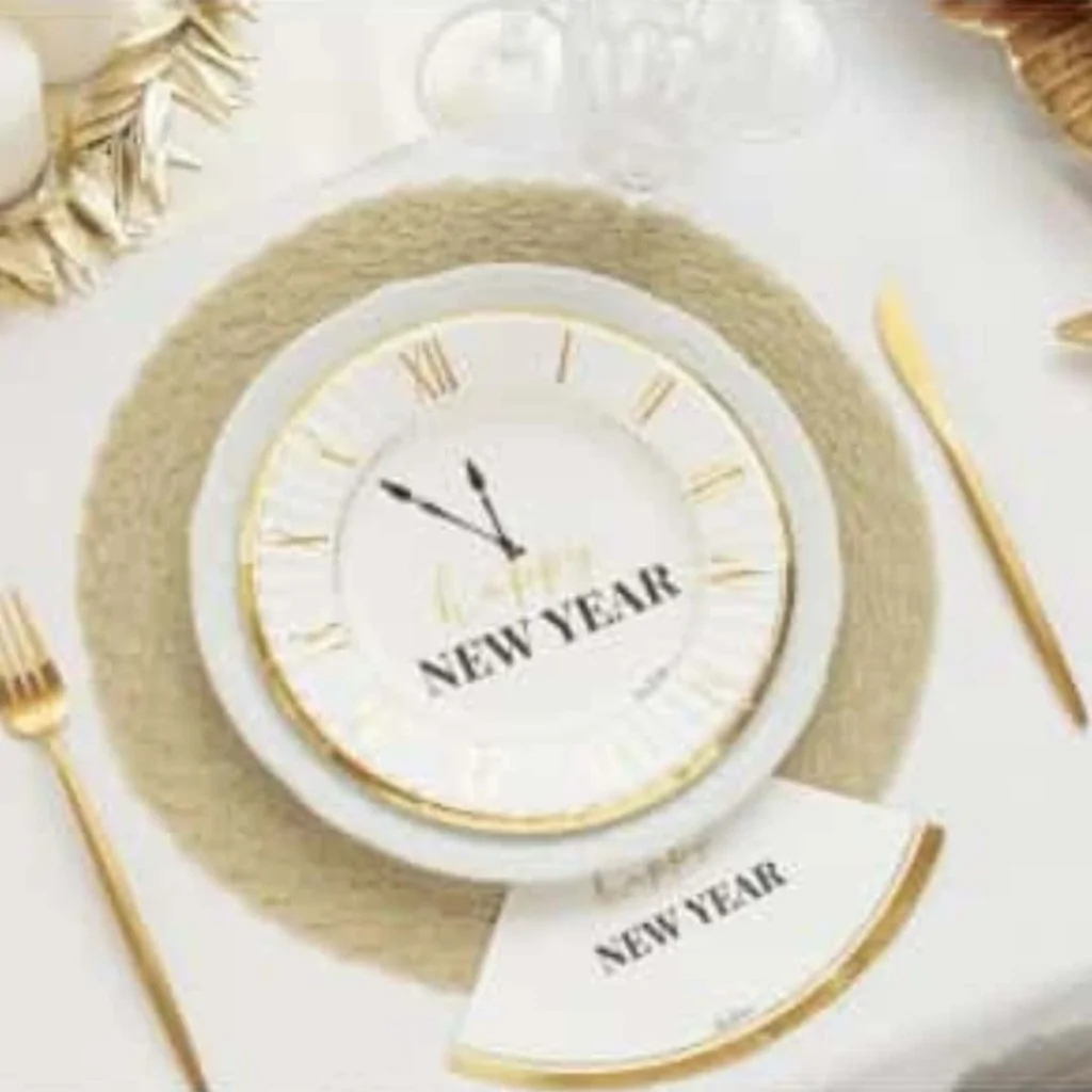 Piatti Happy New Year Orologio ø 23 cm 8 pz GIVI ITALIA