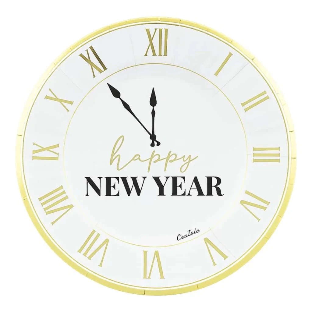 Piatti Happy New Year Orologio ø 23 cm 8 pz GIVI ITALIA