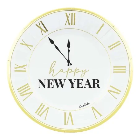 Piatti Happy New Year Orologio ø 23 cm 8 pz GIVI ITALIA