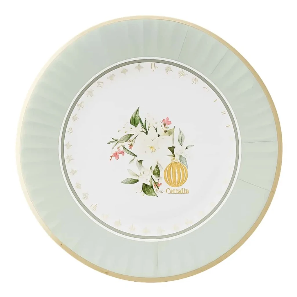 Piatti Dessert Neve Di Natale Verdi ø 21 cm 8 pz GIVI ITALIA