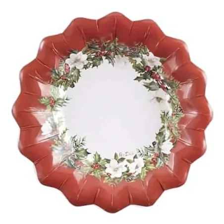Piatti Fondi New Liberty Buon Natale Rossi ø 24 cm 8 pz GIVI