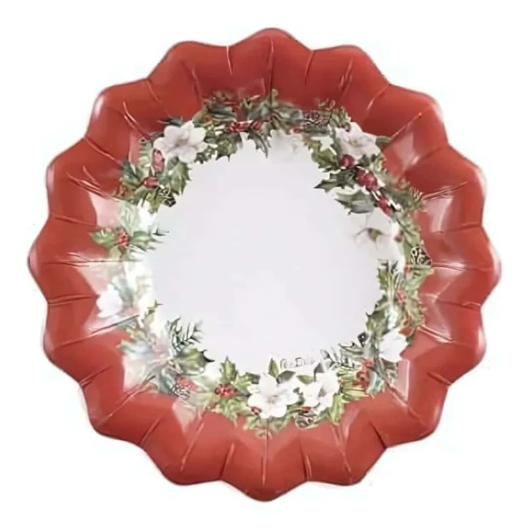 Piatti Fondi New Liberty Buon Natale Rossi ø 24 cm 8 pz GIVI