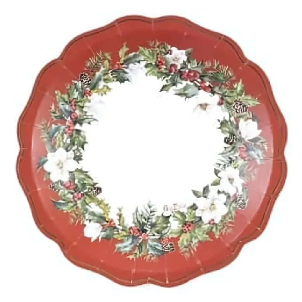 Piatti New Liberty Buon Natale Rossi ø 21 cm 8 pz GIVI ITALIA