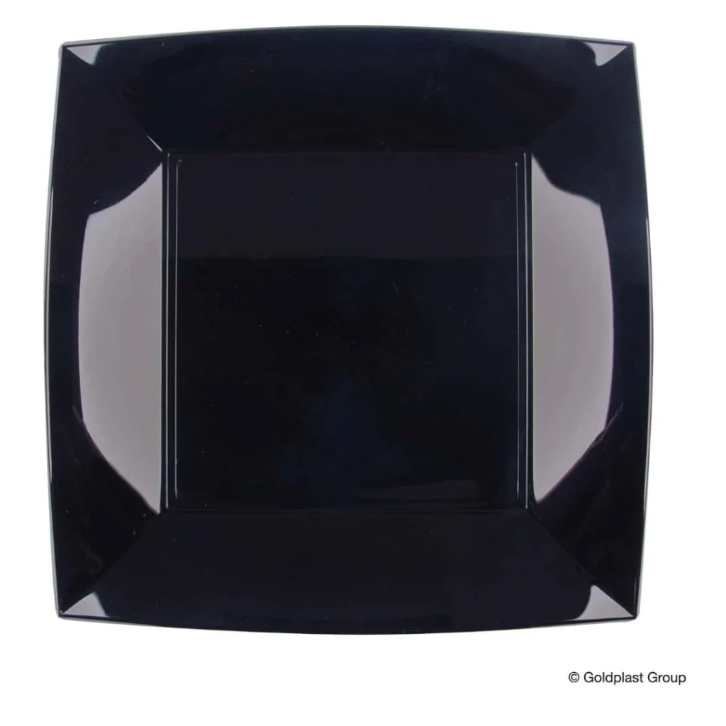 Piatti Piani Nice Neri 23x23 cm 15pz GOLD PLAST