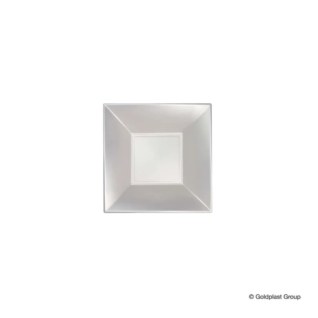 Piatti Fondi Quadrati Bianco Perlè 18x18 cm 15 pz GOLD PLAST