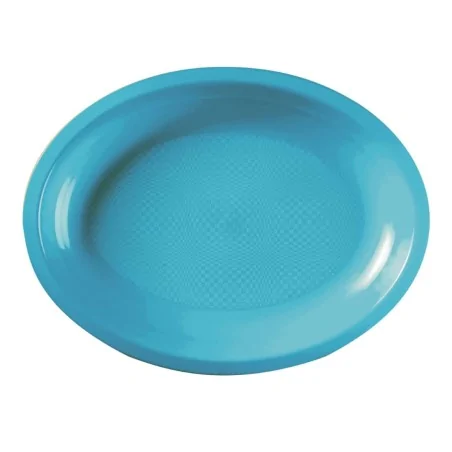 Piatto Ovale Round Turchese 31,5 cm 10 pz GOLD PLAST