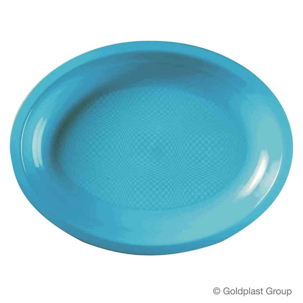 Piatto Ovale Round Turchese 31,5 cm 10 pz GOLD PLAST