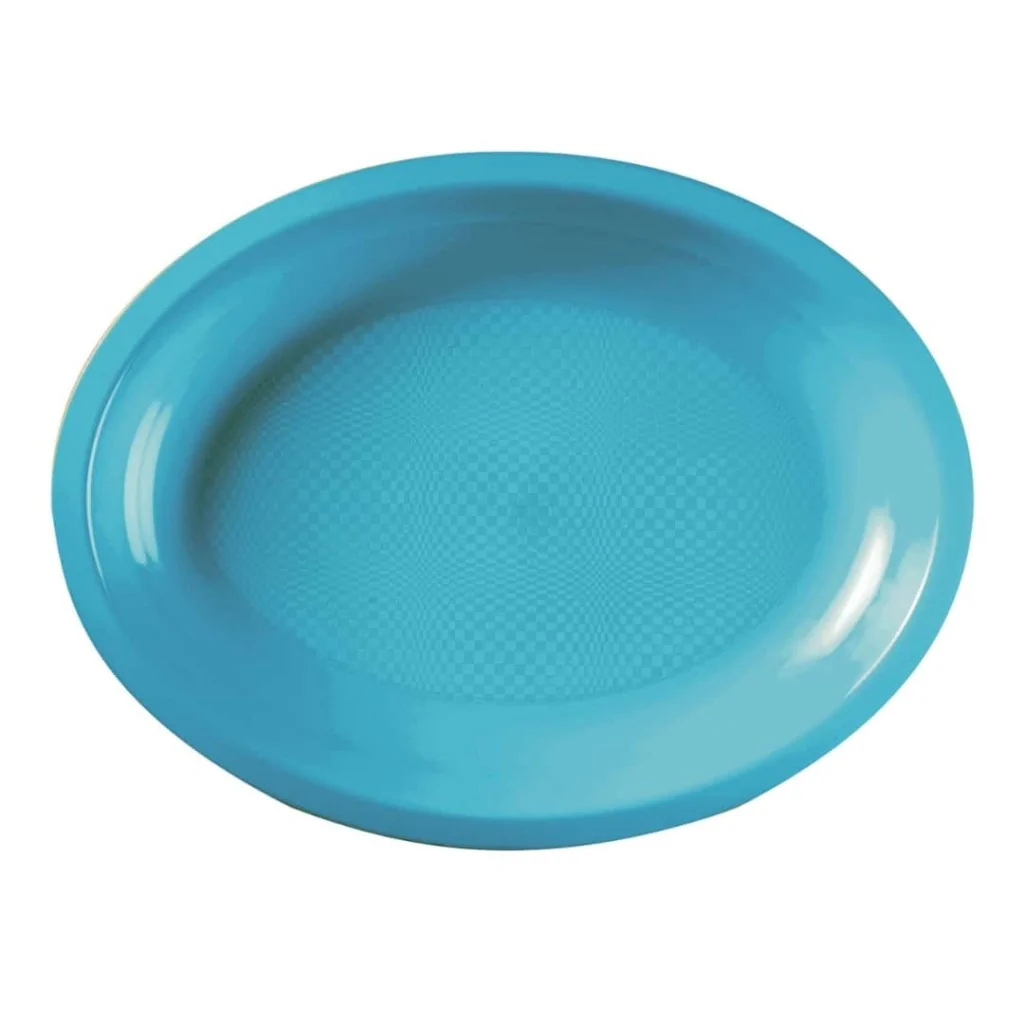 Piatto Ovale Round Turchese 31,5 cm 10 pz GOLD PLAST