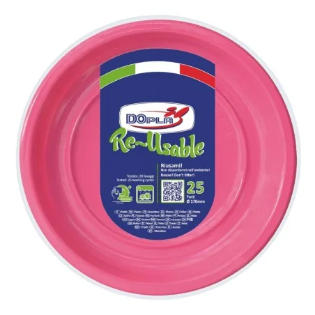 Piatto Frutta Reusable Fucsia 17 cm 25pz DOPLA