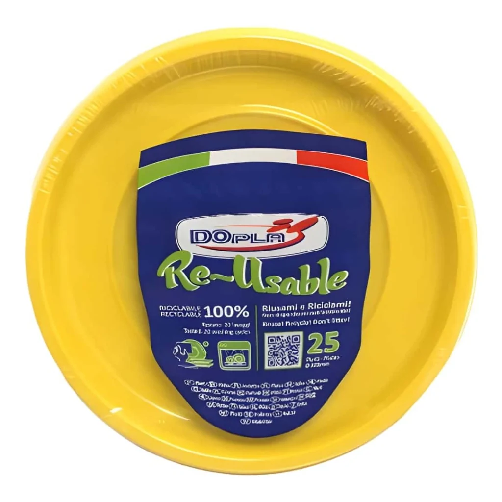 Piatto Frutta Reusable Giallo 17 cm 25pz DOPLA