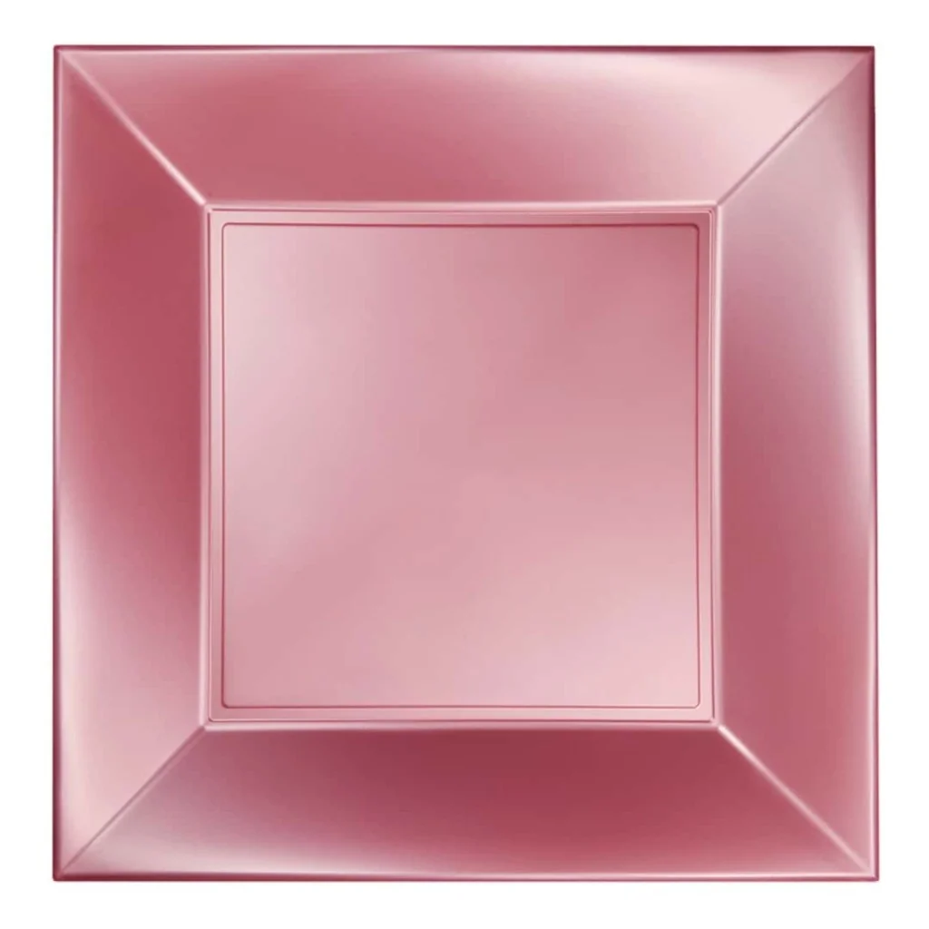 Piatti Piani Nice Pesca Perle 23x23 cm 8pz GOLD PLAST