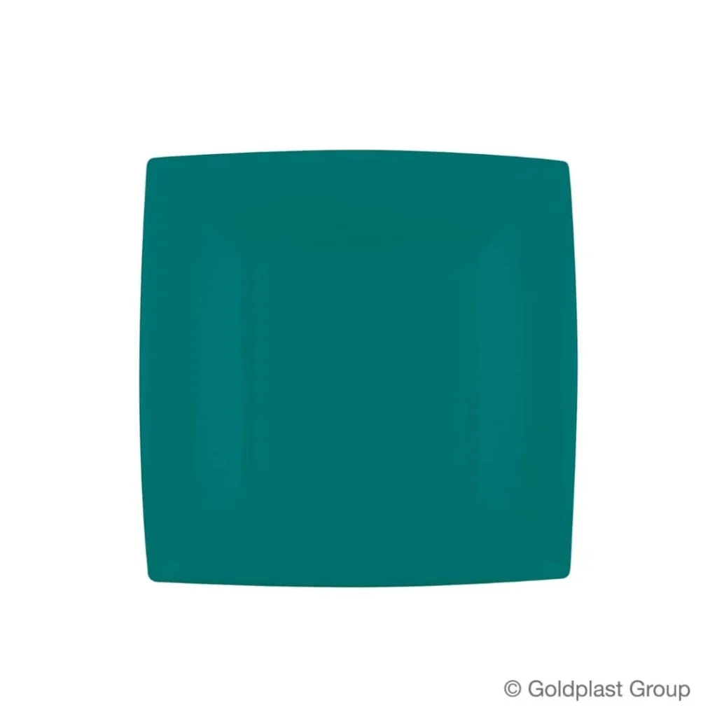 Piatti Dessert Nice Verdi Teal Green 18x18 cm 25pz GOLD PLAST