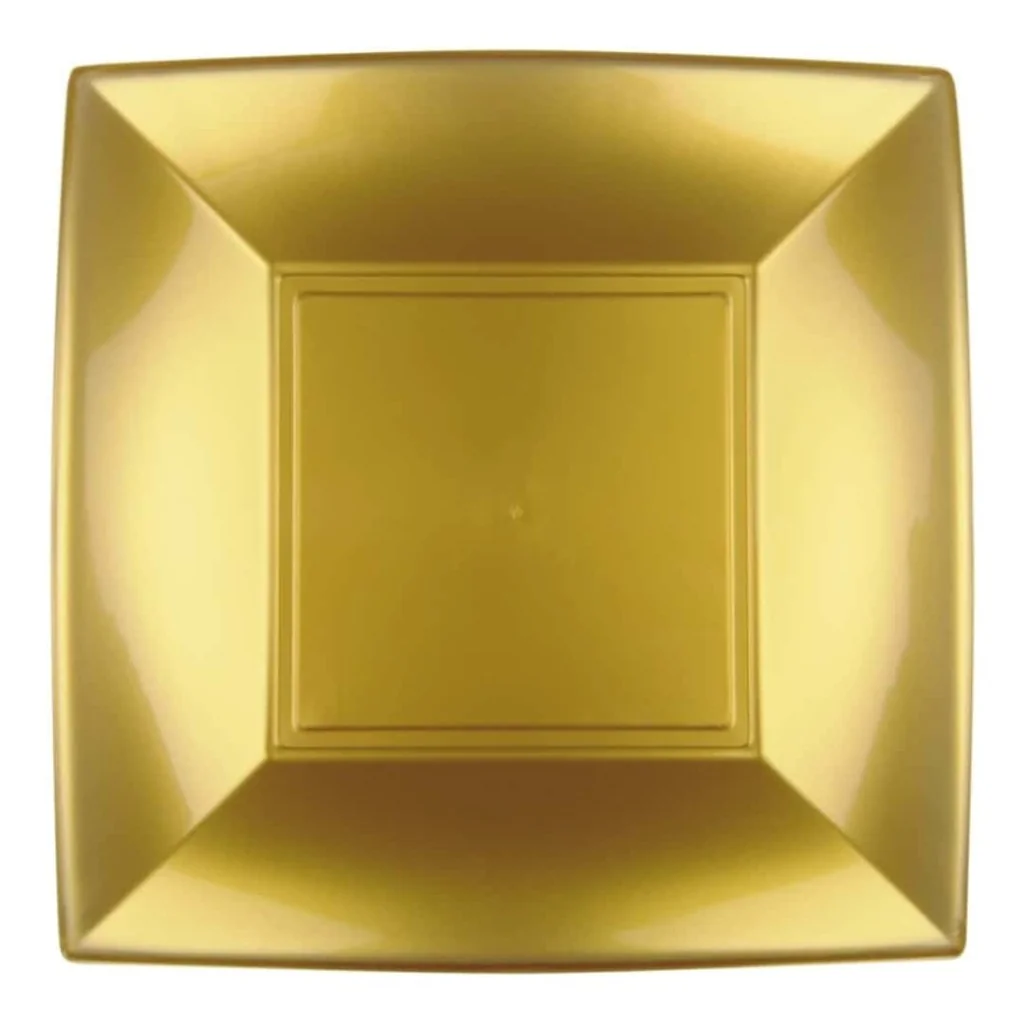Piatti Dessert Nice Oro 18x18 cm 12pz GOLD PLAST