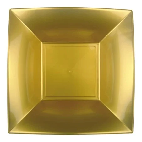 Piatti Fondi Quadrati Nice Oro 18x18 cm 12 pz GOLD PLAST