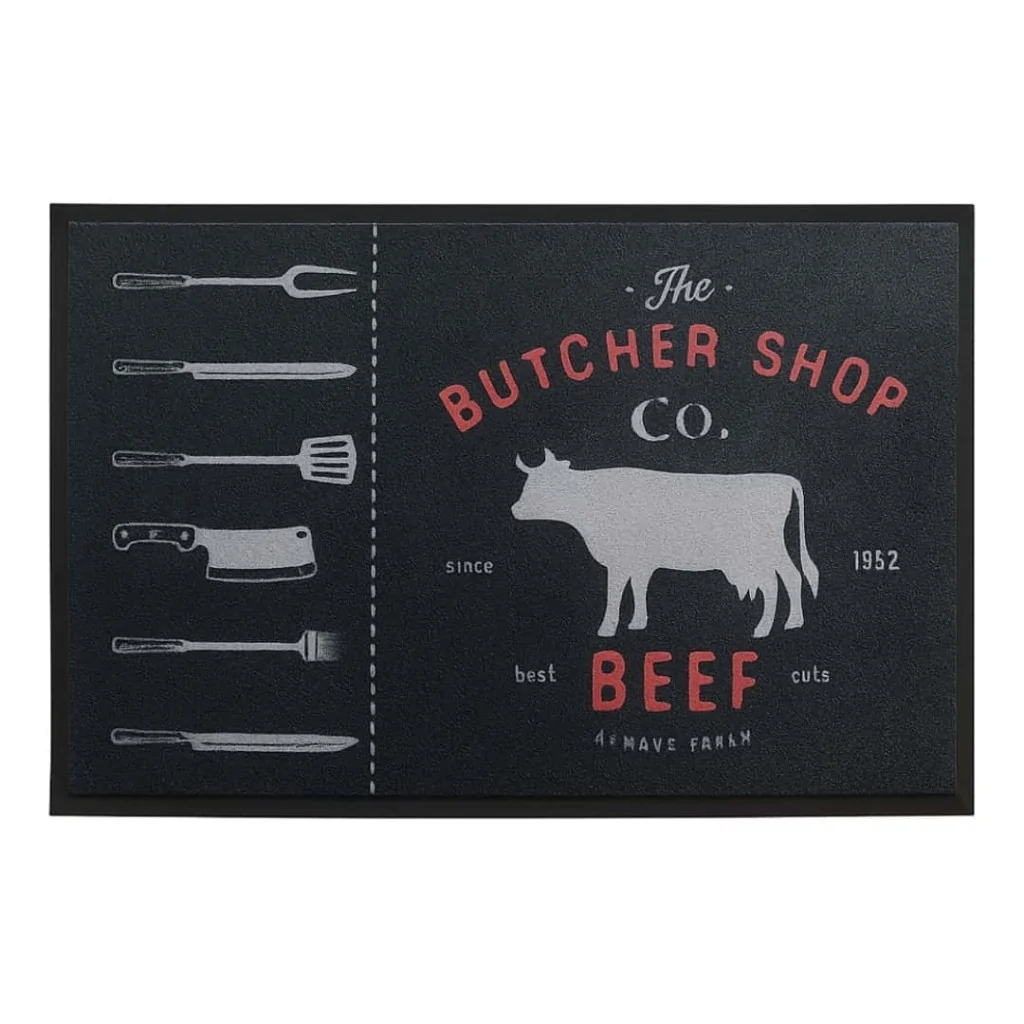 Tappeto Mat Design BBQ Beef Nero 80x120 cm MONTECOLINO