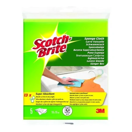 Panno Spugna Scotch Brite 3M 18x19 cm 5pz 3M