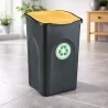 Pattumiera Ecogreen Fondo Nero Coperchio Giallo 50 lt