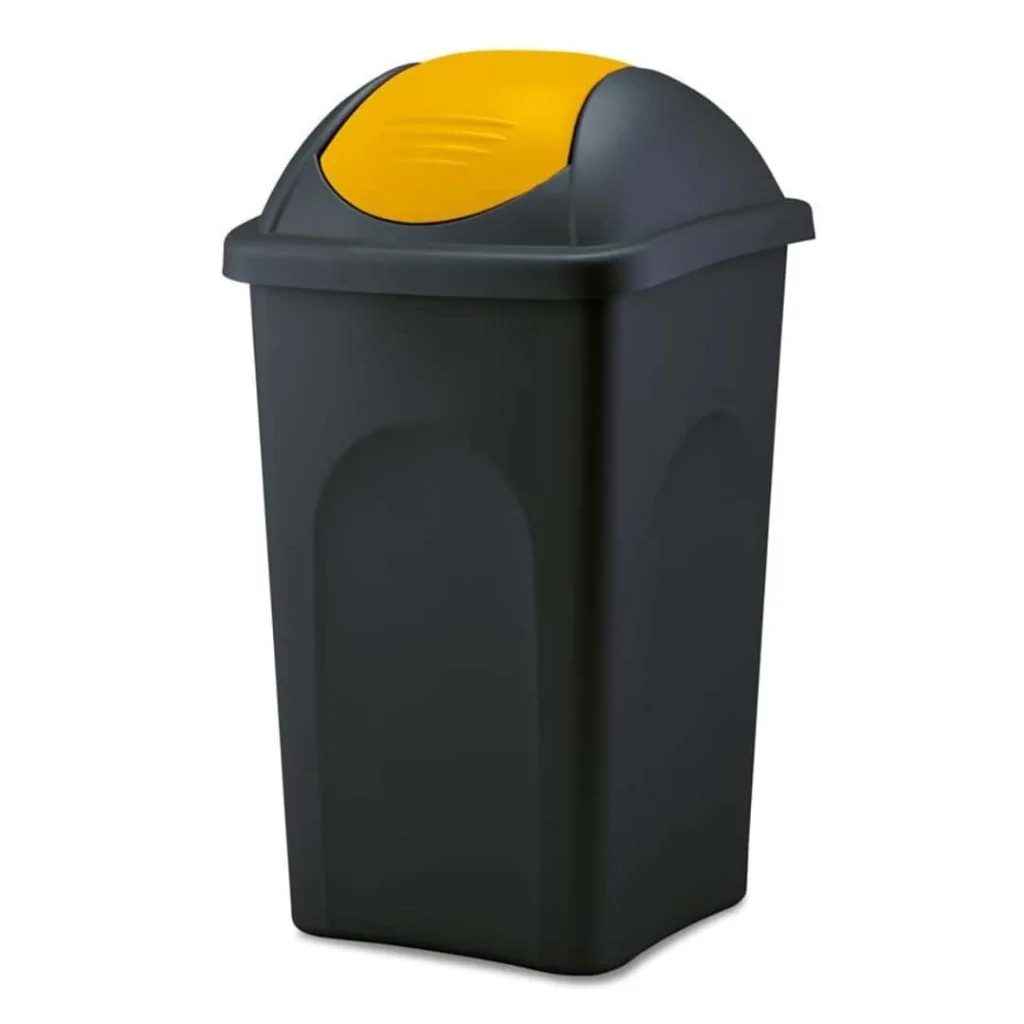 Pattumiera Basculante Nero/Giallo 30 lt STEFANPLAST