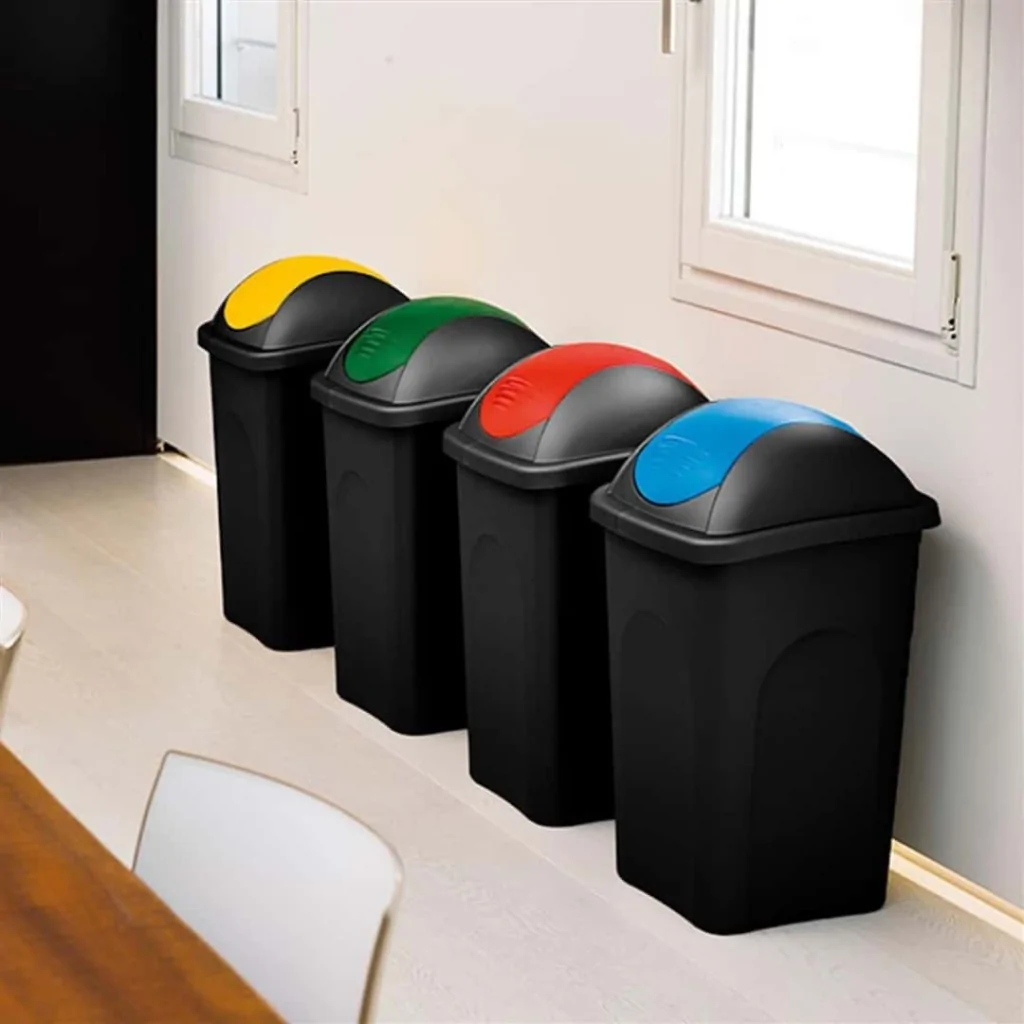 Pattumiera Basculante Nero/Verde 30 lt STEFANPLAST