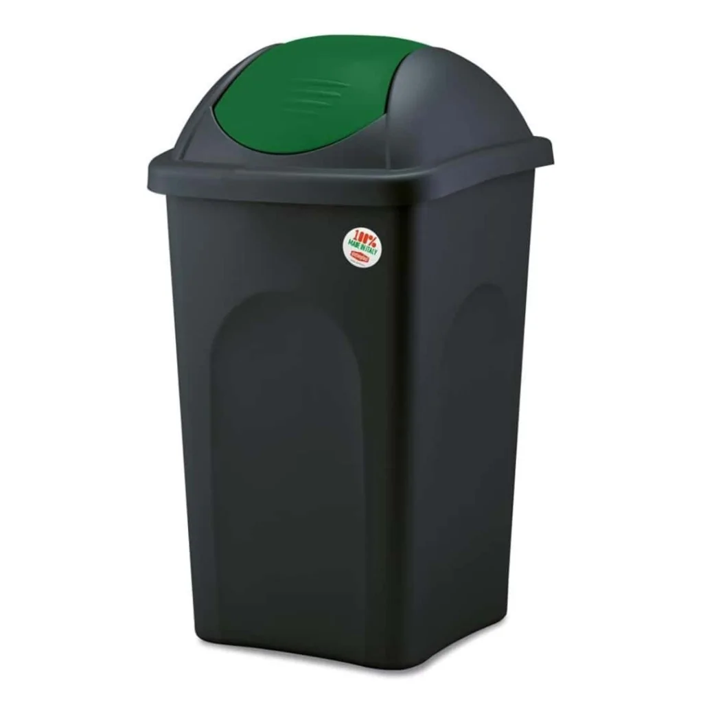 Pattumiera Basculante Nero/Verde 30 lt STEFANPLAST