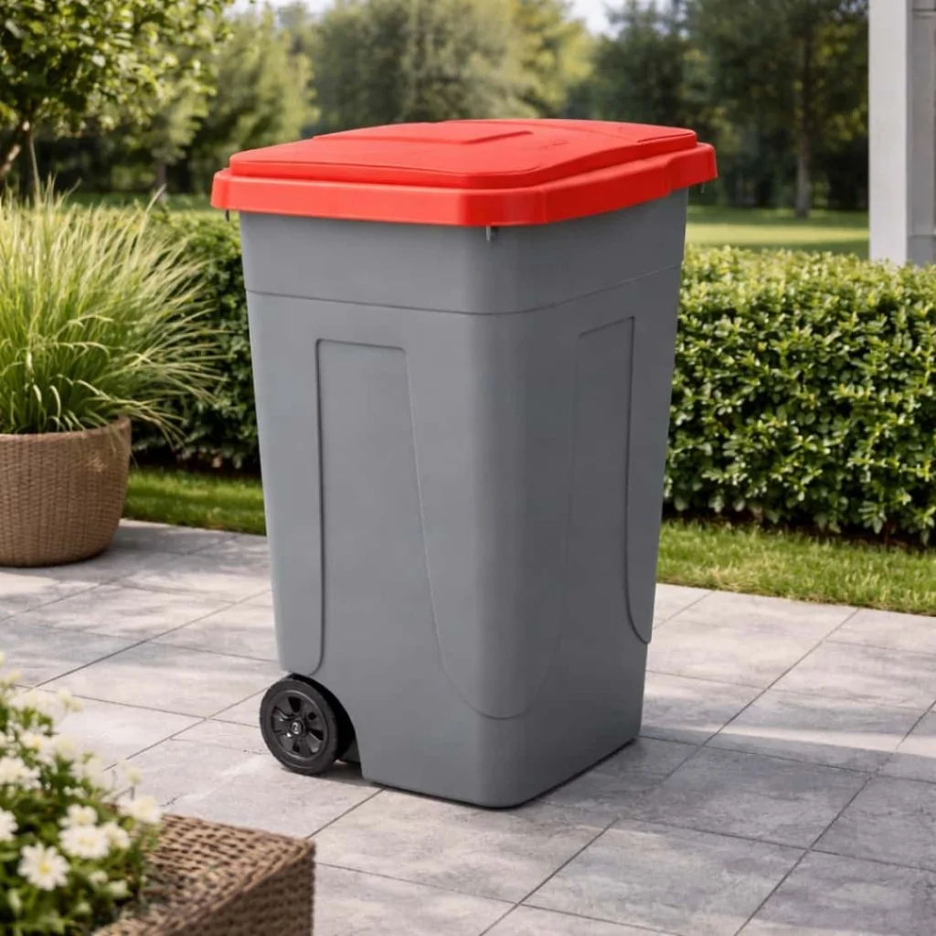 Bidone Carrellato Ottanta Rosso 80 lt MOBIL PLASTIC