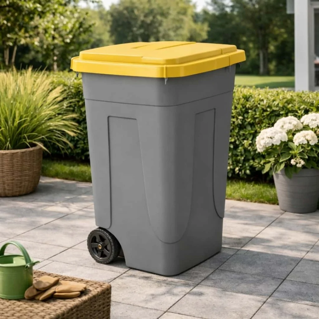 Bidone Carrellato Ottanta Giallo 80 lt MOBIL PLASTIC