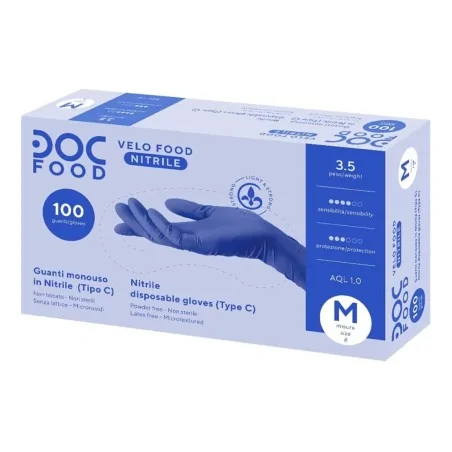 Guanti Nitrile Velo Food Tg XL 100 pz DT