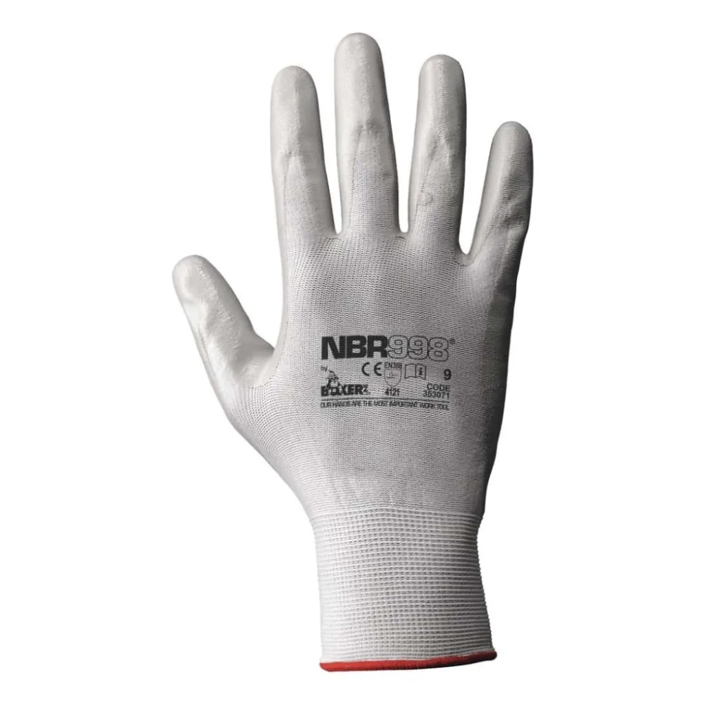 Guanti Lavoro Nylon Nbr998 Grigi Palmo Nitrile NERI
