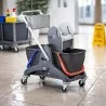 Carrello Pulizie Bis Black 2P con Vaschetta e Strizzatore IPC