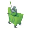 Carrello Pavimenti Doppia Vasca Clevy Verde con Strizzatore IPC
