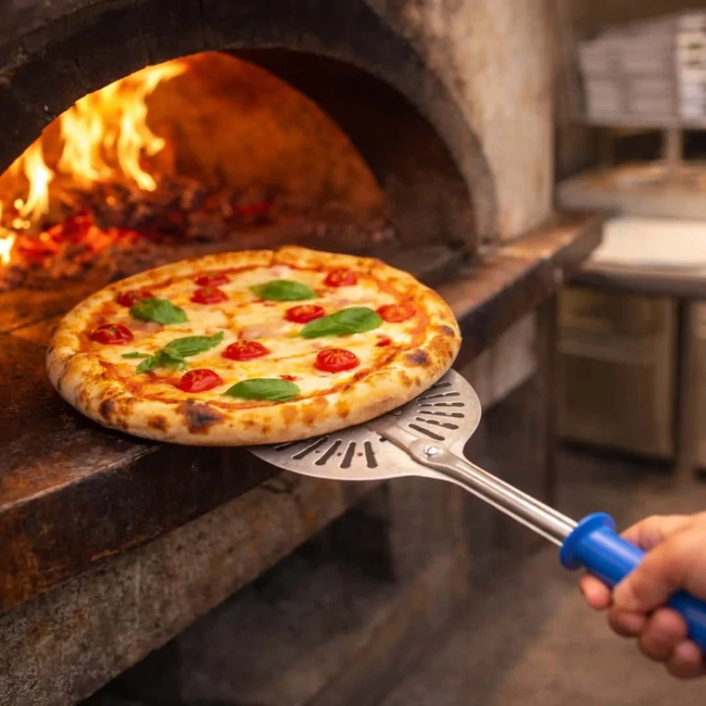 Palettino Pizza Forato Azzurra ø 23 cm H 120 cm GI.METAL