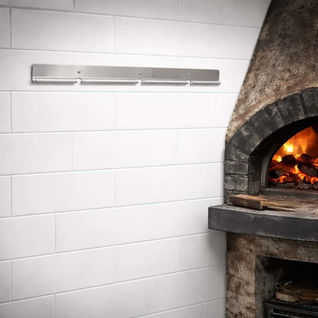 Supporto Pala Pizza da Muro 3 Posti Inox CERUTTI