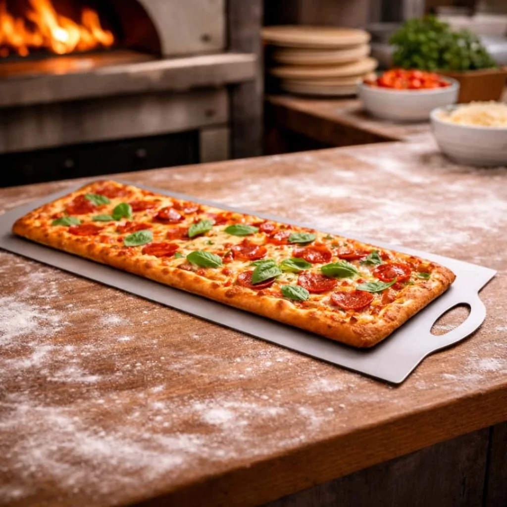 Asse Pizza al Metro Liscia Alluminio 76x33 cm CERUTTI