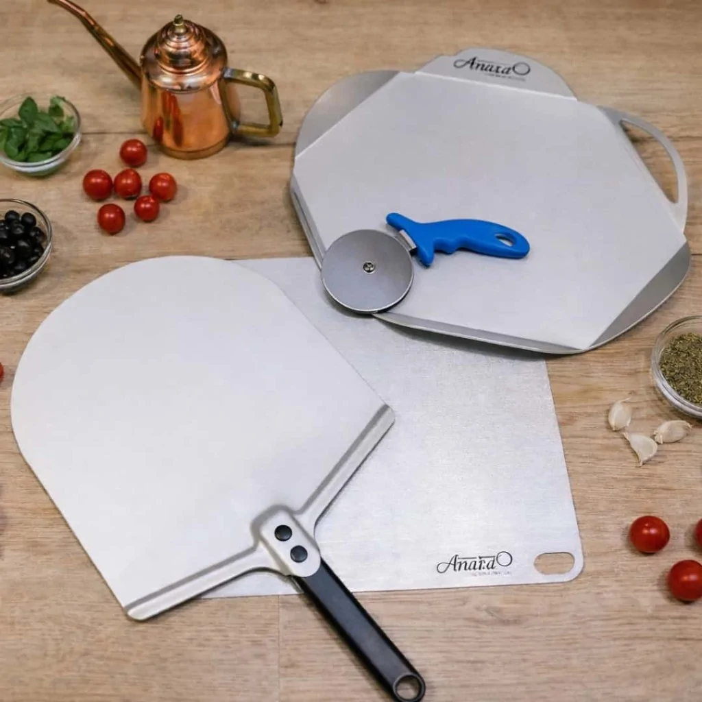 Kit Pala Pizza Amica 33 cm con Vassoio e Rotella GI.METAL