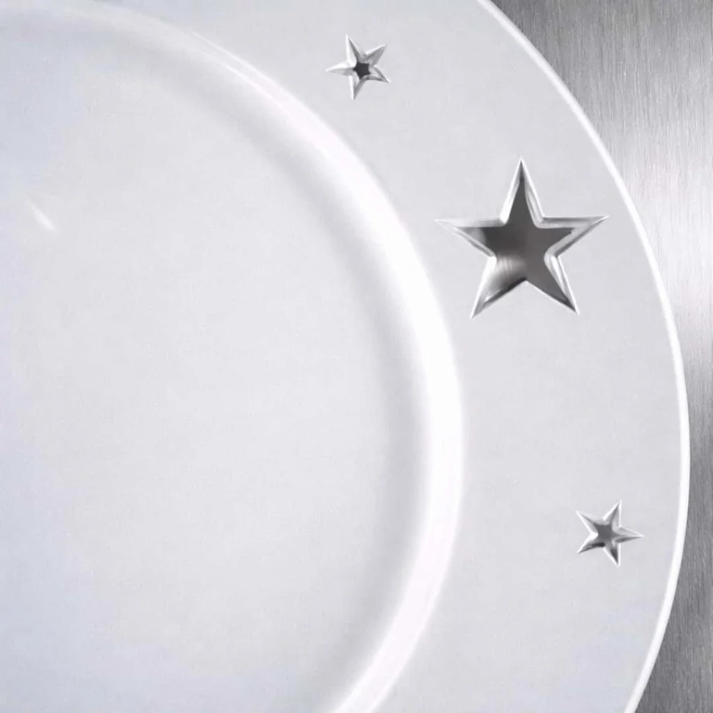 Sottopiatto Argento con Decoro Intaglio Stelle ART FROM ITALY