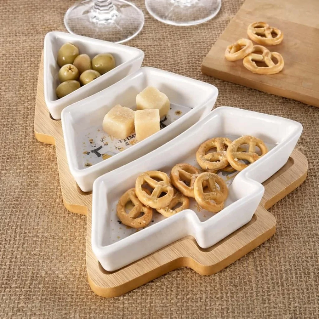 Set Aperitivo Vassoio Albero Natale con Piattini ART FROM ITALY