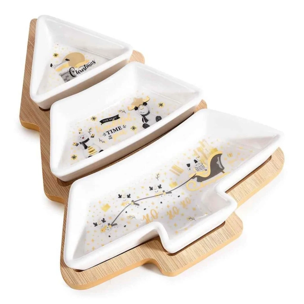 Set Aperitivo Vassoio Albero Natale con Piattini ART FROM ITALY