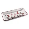 Piatto Rettangolare con Decoro Elfi Babbo Natale ART FROM ITALY