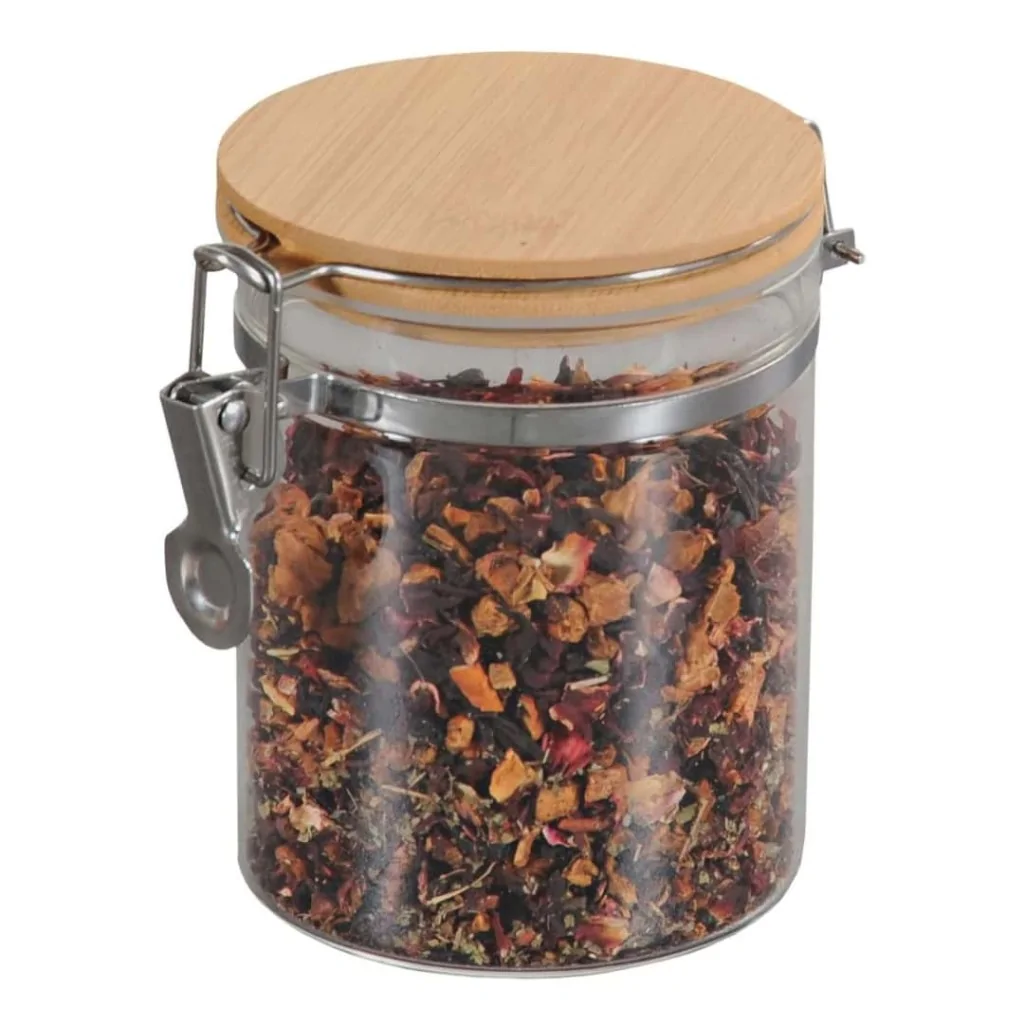 Barattolo in Vetro con Coperchio Bamboo 10x13 cm KESPER