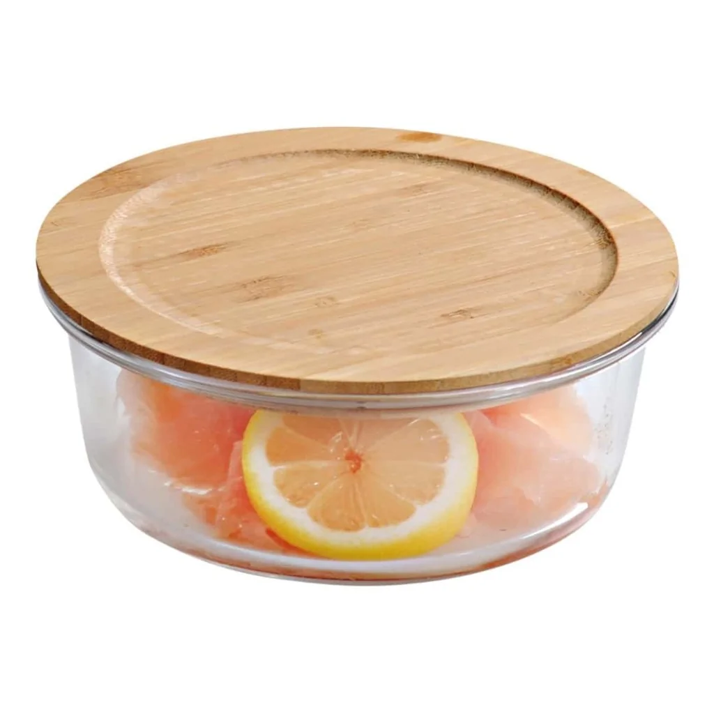 Barattolo in Vetro con Coperchio Bamboo 17x7 cm KESPER