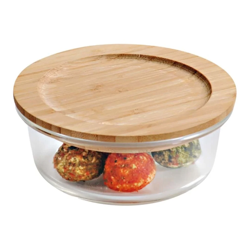 Contenitore in Vetro con Coperchio Bamboo 13x5,7 cm KESPER